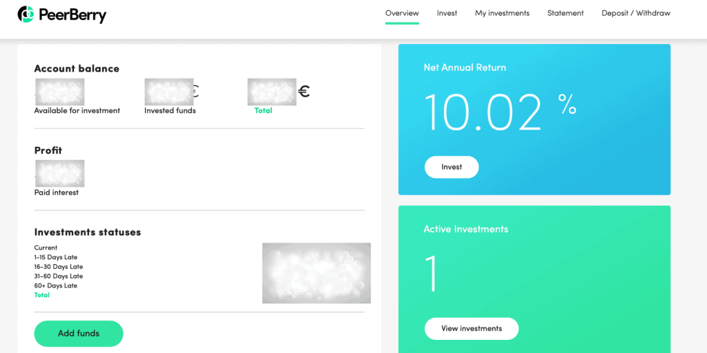 PeerBerry Returns on Investment