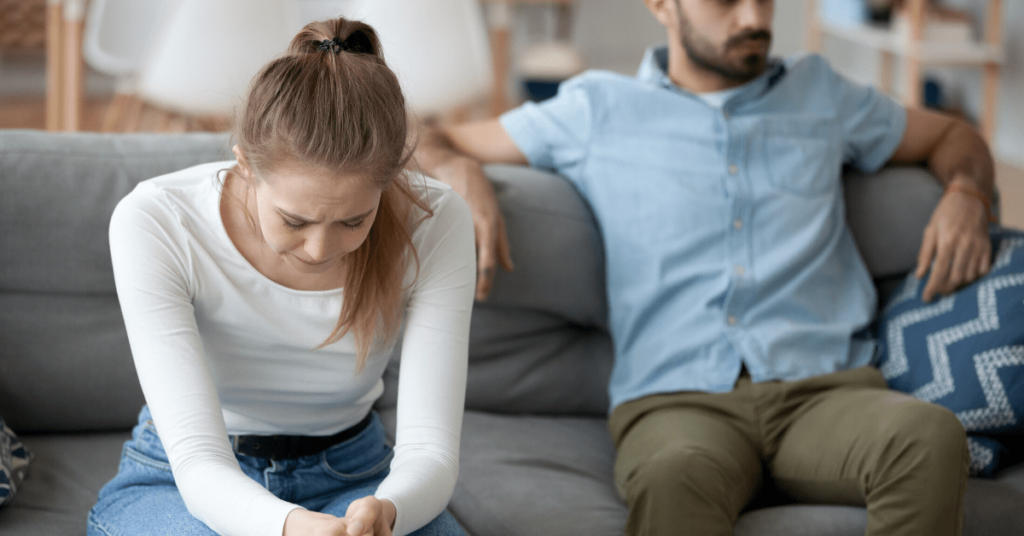 unhappy couple sort finances to improve credit score 