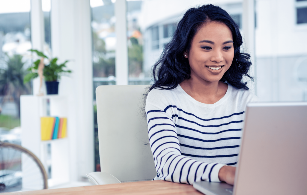 woman selling online