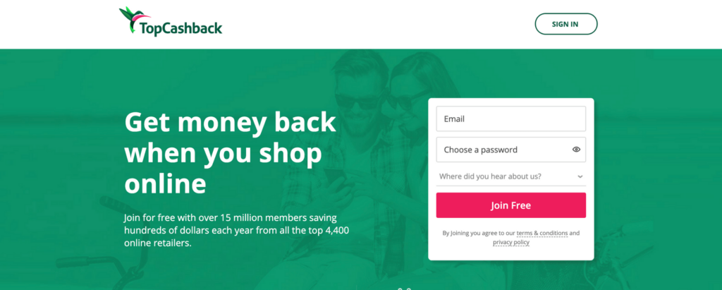 topcashback great for free PayPal money