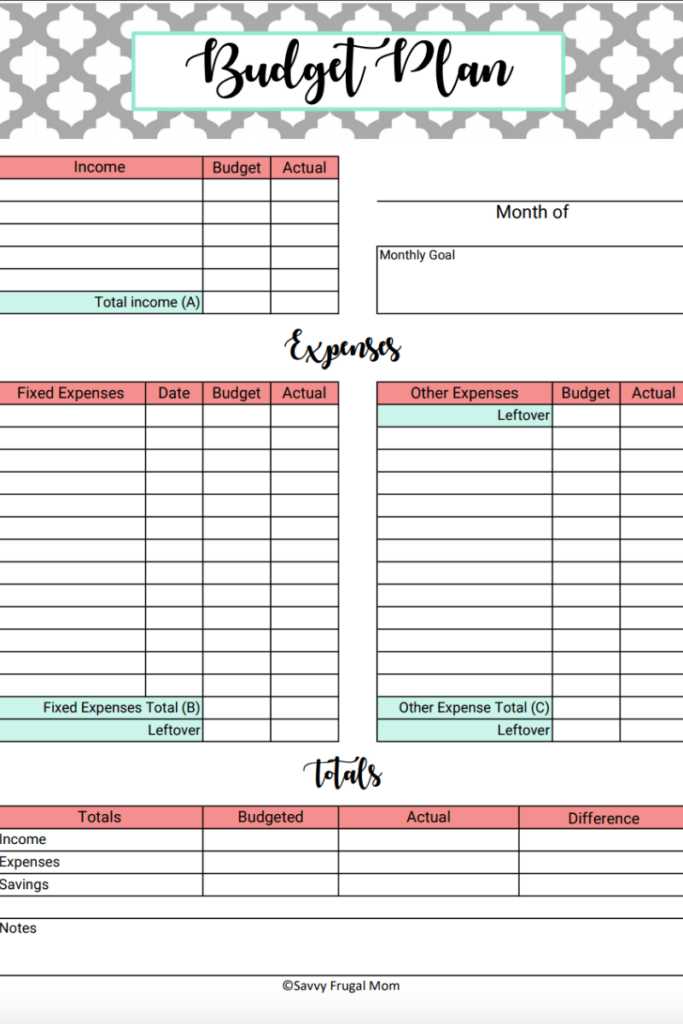 FREE} Beginner Printable Budget Worksheet - Savor + Savvy