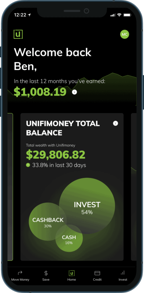 Unifimoney - App Home Screen