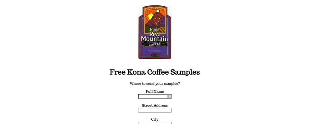 Kona Red Coffee - coffee for free by mail