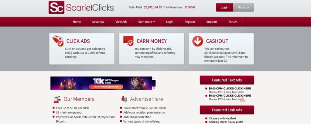 Scarlet Clicks - clicks ads for money