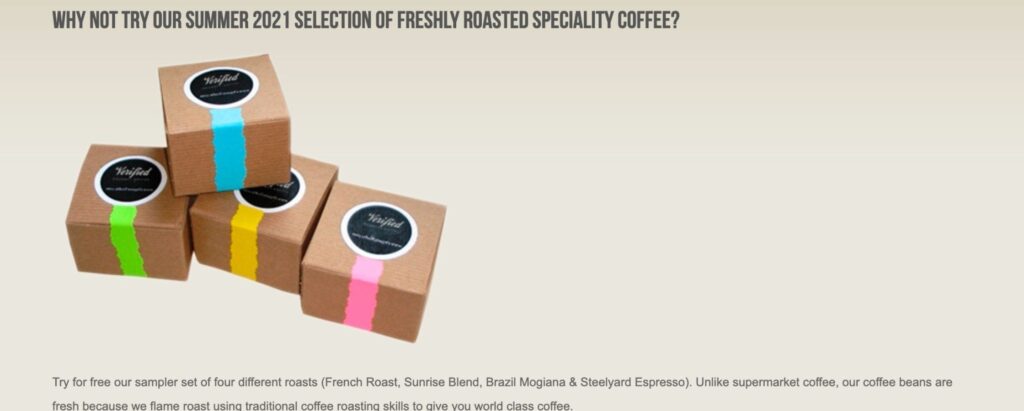 Verified Gourmet Coffee - get coffee samples for free sent to you
