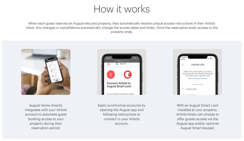 August Airbnb lockbox & smart locks