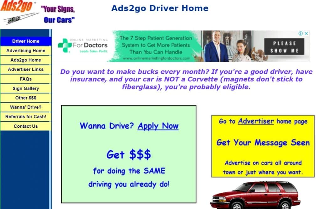 Ads 2 Go Homepage