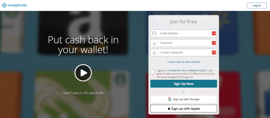 Swagbucks website screenshot