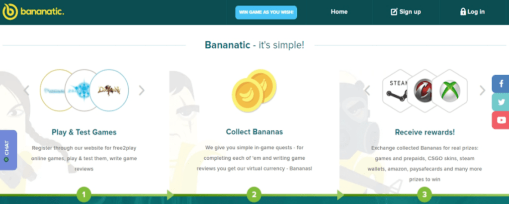 Bananatic homepage screenshot