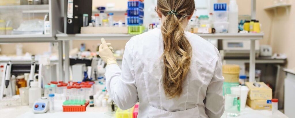 a woman working in a lab