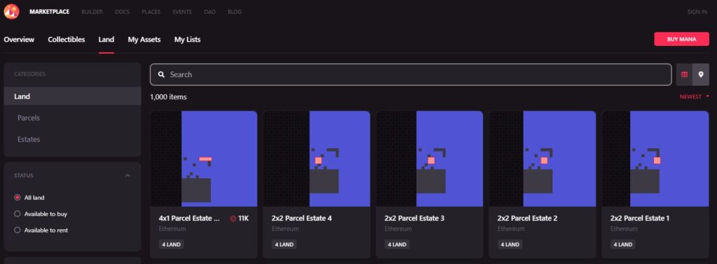 User-Created Content on Decentraland