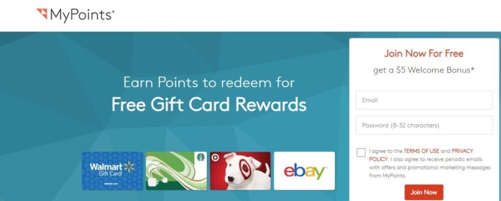 MyPoints homepage