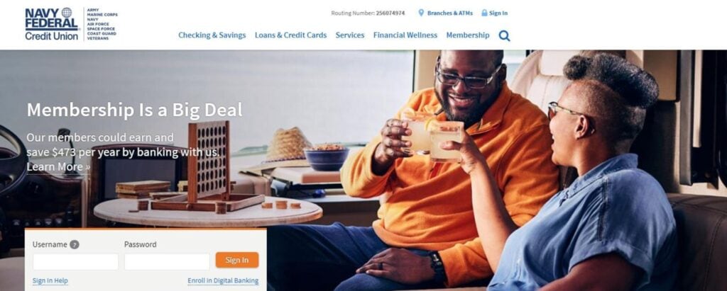 Navy Federal Credit Union homepage