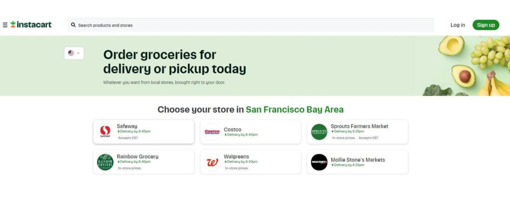 instacart homepage