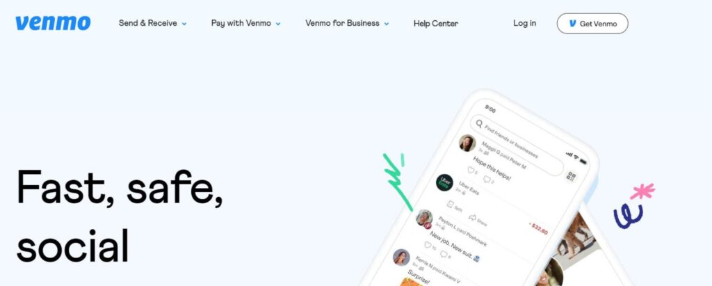 Venmo homepage